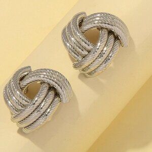 Unique Cross Twist Design Alloy Earrings